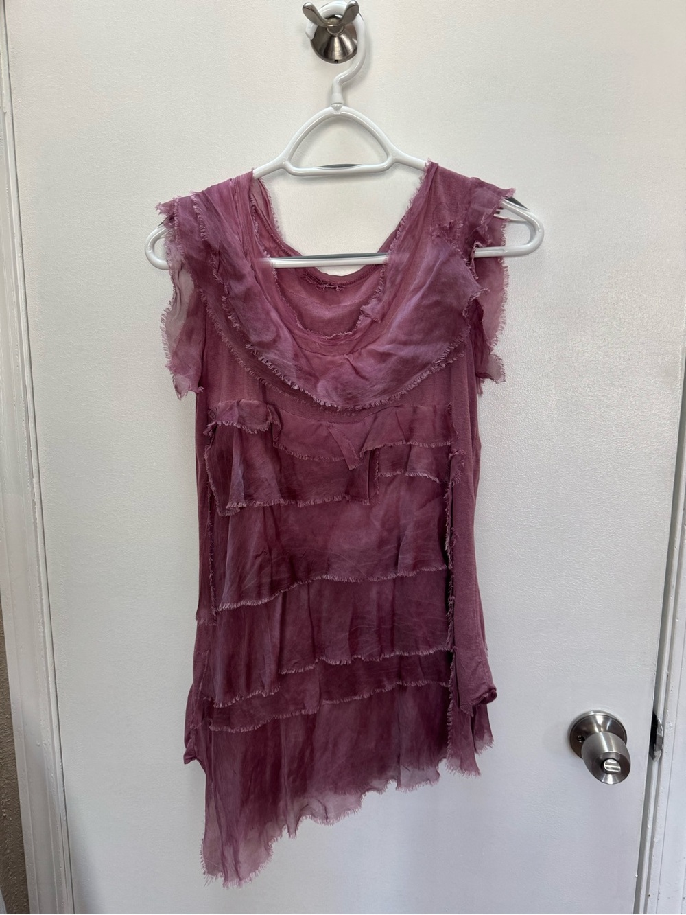 Layered Mauve Sleeveless Women's Blouse